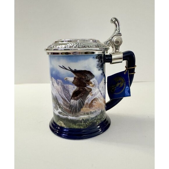 NEW VTG Eagle of Last Frontier Collector Tankard Beer Stein Franklin Mint U507 - Picture 1 of 5